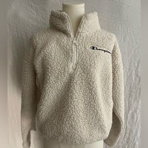 Champion Cream Sherpa Half-Zip Pullover